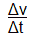 acceleration formula - change in velocity over change in time