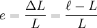 Strain Formula, strain = change in length over original length